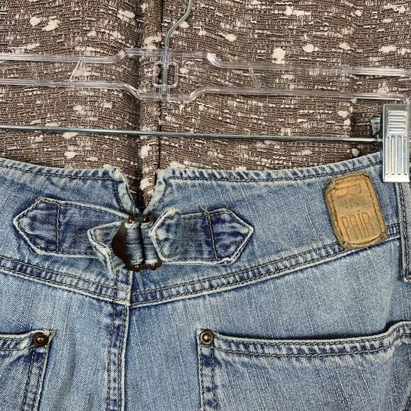 Vintage Y2K‎ Repair Branded Distressed Denim Jeans 5 Button Fly Women's 7/8 - Picture 7 of 14